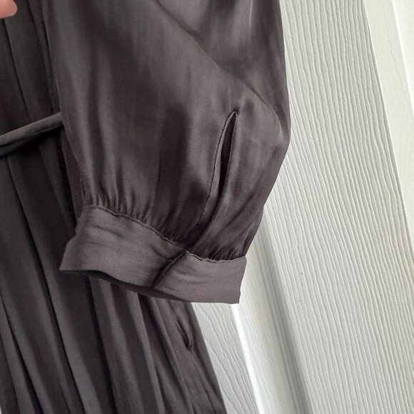 Raquel Allegra Liquid Satin Dress in Dark Grey, size "2" (Medium) - Picture 4 of 9